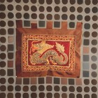 Vintage Burmese Dragon Kalaga Tapestry Wall Hanging 3d Sequins Beads On Velvet