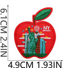 Ny New York - The Big Apple - Embroidered Iron-on sew Patch
