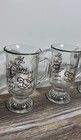 Set Of 4 - Vintage Irish Coffee Glass Mugs     Pedestal Cups Cappuccino Latte Cafe