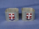 Vintage Silver Plate Inverness Scotland Enamel Badge Scottish Napkin Rings Epns