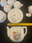 Vnt Child s 17 Pc  Tea Set 4 Settings White Porcelain W Meadow Flowers Japan