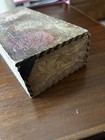 Antique Pyrography Glove Box Art Nouveau Lady Profile   Floral Motif Hinged