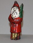 Antique Cast Iron Coin Still Bank     Santa Claus With Tree