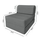 Sleeper Chair Folding Foam Beds  Convertible Sofa Mattress 6 X 24 X 70 Gray