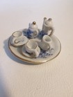 Vintage Delft Style Miniature Mini One Piece Tea Set  Blue And White Decor Rare