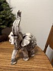 Elephant Statue Vintage Unique Three Carvings Home Decor