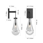 Wall Light 2 Pack Raindrop Sconce Modern Indoor Black Clear Glass Led Fixture Ul