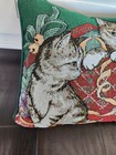 Nwt 13  X  16  Plush Tapestry Vintage Pillow Tabby Kittens Playing At Christmas