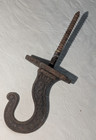 Antique Victorian Eastlake Cast Iron Lamp Hanging Ceiling Hook W Ceiling Plate