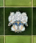 15 Belgium -  Antique Art Nouveau Majolica Tile C1900