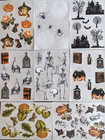 Anna Griffin 64 Pc  Vintage Halloween Rub Ons Transfers   Great For Decoupage 