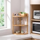 3-tier Bamboo Corner Shelf  Countertop Storage Organizer natural 9 4 w 9 4 d