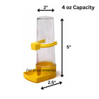3 Pack Bird Water Feeders 4 Oz 100ml Clear Acrylic Cage Drinker Budgie Parakeet