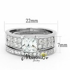2 07 Ct Princess Cut Zirconia Stainless Steel Wedding Ring Set Women s Size 5-10