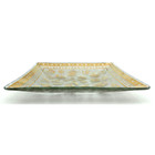 Georges Briard Gold Floral Gilt Glass Square Dish Tray   Jewelry Plate