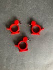 Vintage Art Deco Bakelite Chicken   Bird Napkin Ring Red Price Is For One