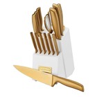 Cuisinart Knife Cutlery Block Set White Classic 15pc Gold Pvd Cutlery Forged