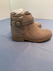 Old Navy Faux Suede Toddler Girls Zipped Side Buckle Booties New Size 10