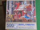 Bits And Pieces 500 Piece Puzzle - First Snow At The Feeder 