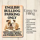English Bulldog Parking Sign Bull Dog Funny Metal Tin Wall Art Handmade Gift