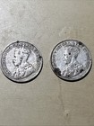 Newfoundland Canada Coin Lot - 2x 1917 Silver 25 Cents