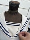 Vintage 50s 60s Joseph Magnin Sailor Blouse Nautical Navy Trim 19    X 25   