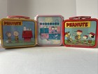 Lot Of 3 Vtg Peanuts Collectible Lunch Boxes  Various Sizes shapes  New  