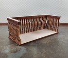 Dollhouse Balcony Square Double Unpainted Wood 1 12 Scale Miniature 5 1 2  Long