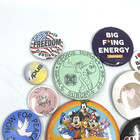 25 Vintage Funny   Slogan Pins Back Buttons Lot Disney Desert Storm Softball