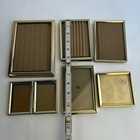 Vintage Assorted Lot Of 6 Mini Picture Frames Gold Rectangle Square 3x5 2x3 Etc