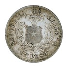 1877 Chile 1 Peso Silver Coin Vf