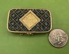 Est  e Lauder Vintage Solid Perfume In Green Enamel Art Deco Trinket Vtg Perfume