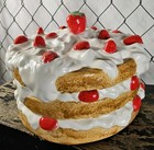 Vintage Strawberry Shortcake Ceramic Cake Cloche Dome Cover Only 8 x11   Euc