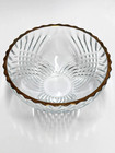 Vintage Gold Rimmed Crystal Clear Glass Bowl 6 5  Wide X 2 75  Tall