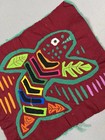 Vtg Kuna Mola Hand Sewn Art Textile Fabric Folk Fabric Shark Fish Quilt Block