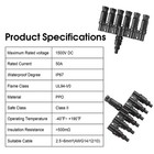 Paekq Solar T-branch Connectors 6 To 1 Panel Parallel 1 Pair 1t6
