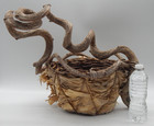 Vintage Rustic Primitive Wicker Twisted Vine Handle Basket Spectacular