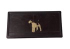 Vintage Airedale Terrier Dog Plastic Dresser Jewelry Box Hickok Brand Read