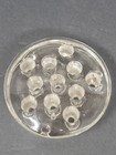 Vintage Clear Glass 11 Hole Flower Frog 3 5    Diameter