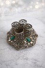 Vintage Hollywood Regency Rhinestone Lipstick Holder Filigree Vanity Mcm