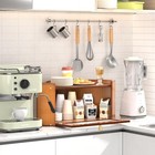 Corner Bread Box For Kitchen Countertop  Vintage Wooden Counter Organizer  Bambo