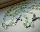 Uranium Glass Rosary  Vaseline Glass Prayer Beads