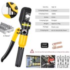 10 Ton Hydraulic Wire Battery Cable Lug Terminal Crimper Crimping Tool 8 Dies