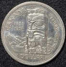 1958 Canada  1 Silver Dollar Bc Centennial Totem Pole  See Photos For Condition