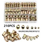 300 165 100pcs Boxrivet Nut Kit Mixed Zinc Steel Rivnut Insert Nutsert Threaded 
