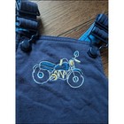 Vintage Gymsport Gymboree Navy Short Overalls With Motorcycle Embroidery