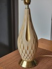 Vtg Iconic Mid-century Modern Table Lamp Gold Teardrop Design Faip Chalk plaster