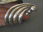1950s-60s  Collectible Mex Salazar Sterling Silver Hinged Clamper Cuff Bracelet