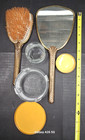 4 Piece Vintage Art Deco Diamond Print Vanity Set 1920 -1930 s