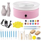 Mini Electric Pottery Wheel W  16 Tools Air-dry Clay Paint Set For Beginners Us